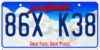 SD license plate 86XK38