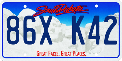 SD license plate 86XK42