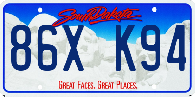 SD license plate 86XK94