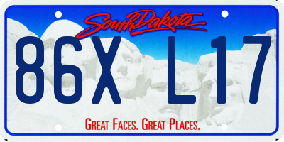 SD license plate 86XL17