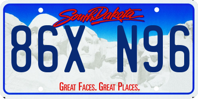 SD license plate 86XN96