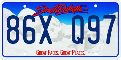 SD license plate 86XQ97