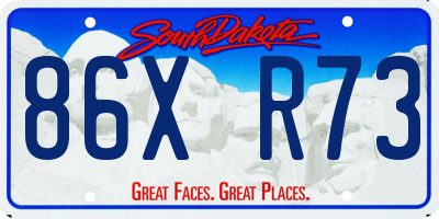 SD license plate 86XR73