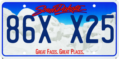 SD license plate 86XX25