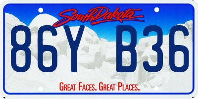 SD license plate 86YB36