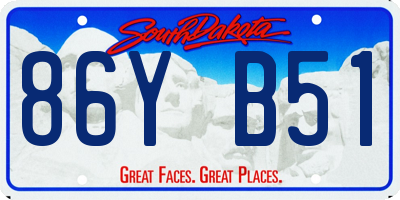 SD license plate 86YB51