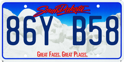 SD license plate 86YB58