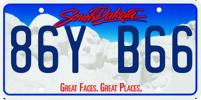 SD license plate 86YB66