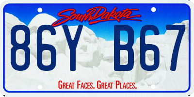 SD license plate 86YB67
