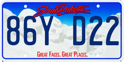 SD license plate 86YD22