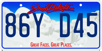 SD license plate 86YD45