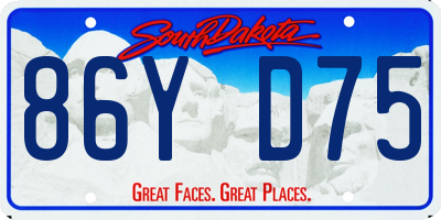 SD license plate 86YD75