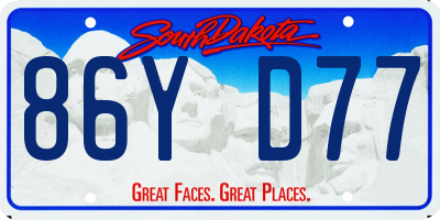 SD license plate 86YD77