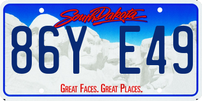 SD license plate 86YE49