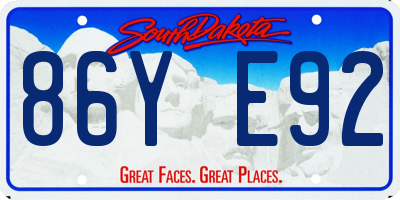 SD license plate 86YE92