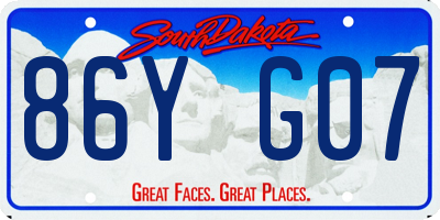 SD license plate 86YG07