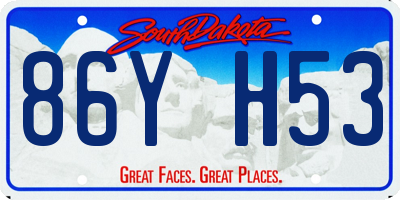 SD license plate 86YH53