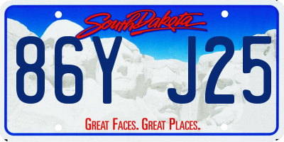 SD license plate 86YJ25