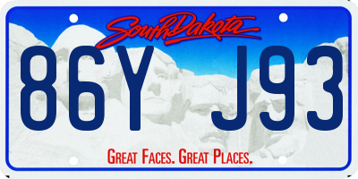 SD license plate 86YJ93