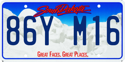 SD license plate 86YM16