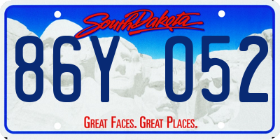 SD license plate 86YO52