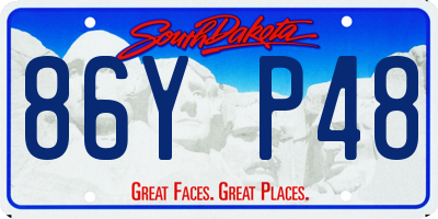 SD license plate 86YP48