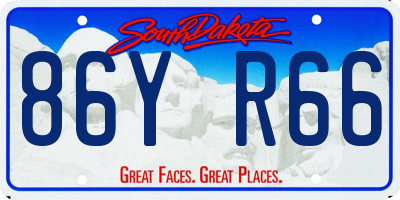 SD license plate 86YR66