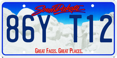 SD license plate 86YT12