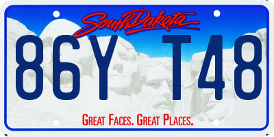 SD license plate 86YT48