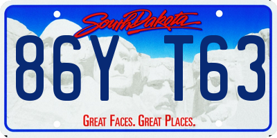 SD license plate 86YT63