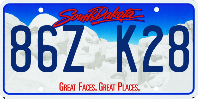 SD license plate 86ZK28