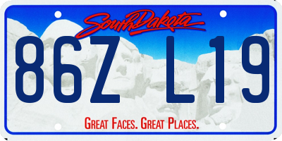 SD license plate 86ZL19