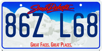 SD license plate 86ZL68