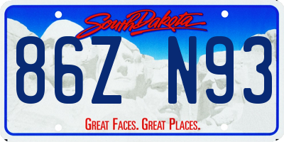 SD license plate 86ZN93