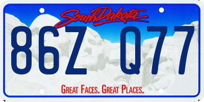 SD license plate 86ZQ77