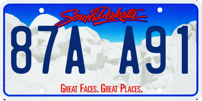 SD license plate 87AA91