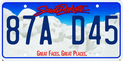 SD license plate 87AD45