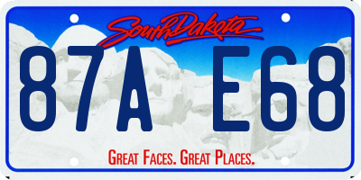 SD license plate 87AE68