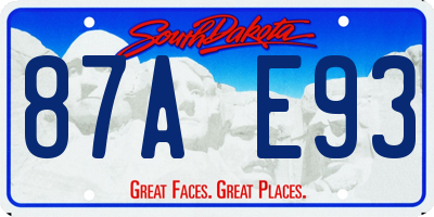 SD license plate 87AE93