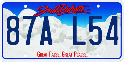 SD license plate 87AL54
