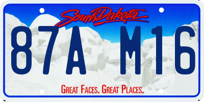 SD license plate 87AM16