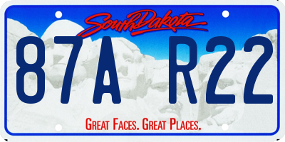 SD license plate 87AR22
