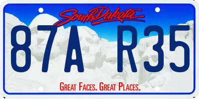 SD license plate 87AR35