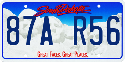 SD license plate 87AR56