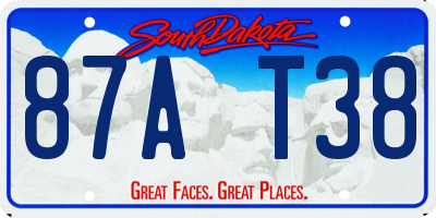 SD license plate 87AT38
