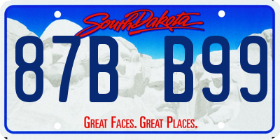 SD license plate 87BB99