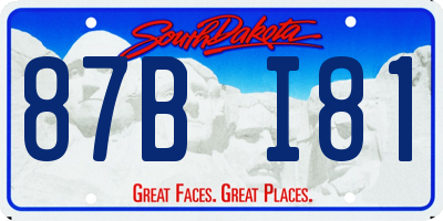 SD license plate 87BI81