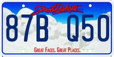 SD license plate 87BQ50