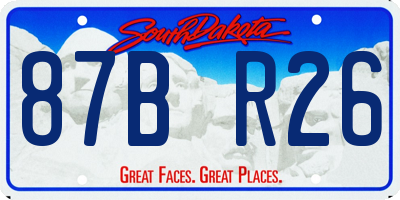 SD license plate 87BR26