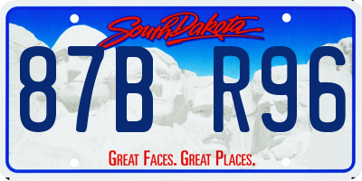 SD license plate 87BR96